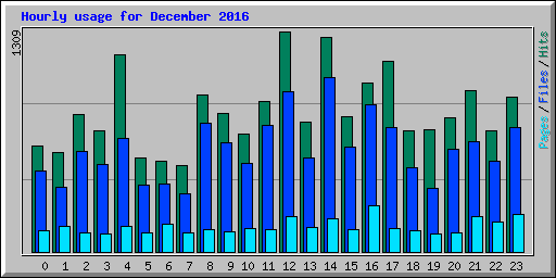 Hourly usage for December 2016