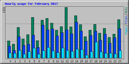 Hourly usage for February 2017